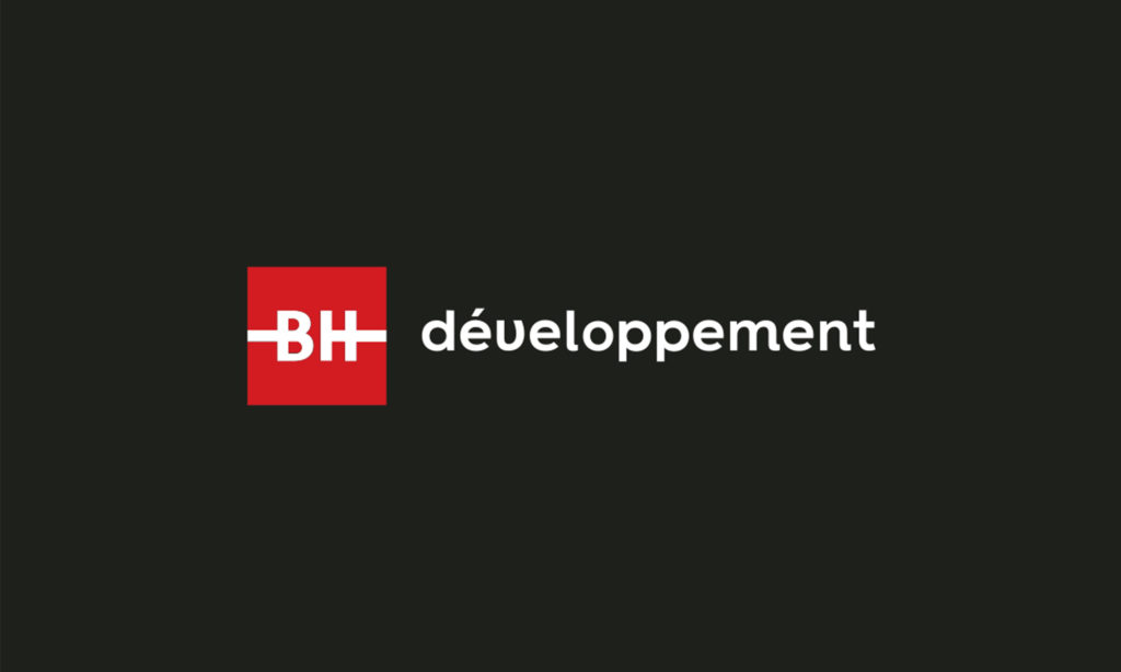 Logo BH développement sur fond noir
