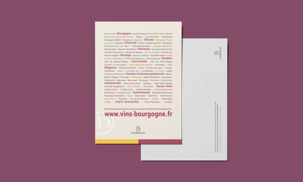 Carte postale des vins de Bourgognes