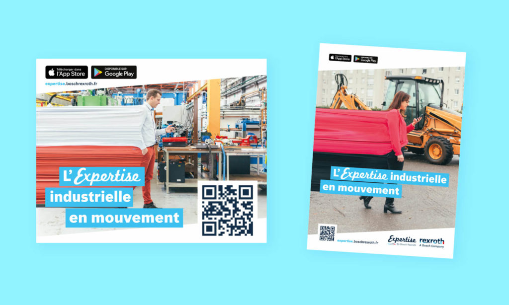 Exemples d'affiches promouvant l'application Bosch Exertise
