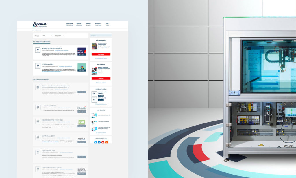 Vue de la page Événéments du site Bosch Expertise