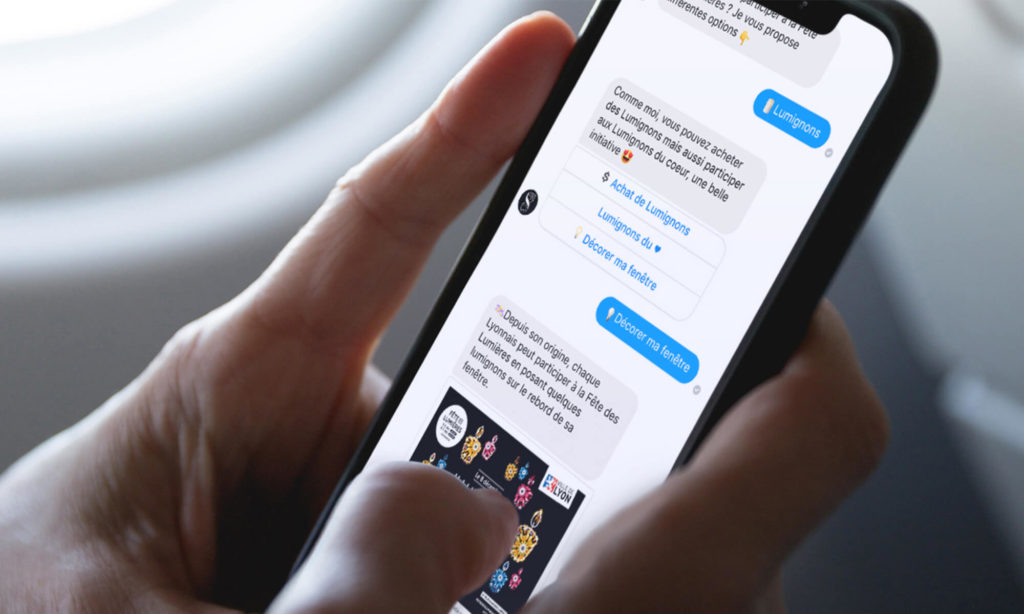 Aperçu du chatbot de la Fête des Lumières en utilisation
