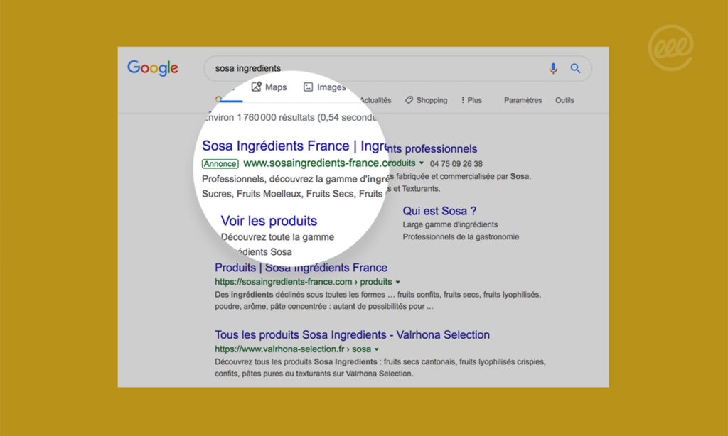 Aperçu du résultat Google