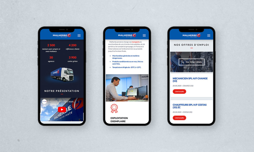 Vues mobile du site Malherbe