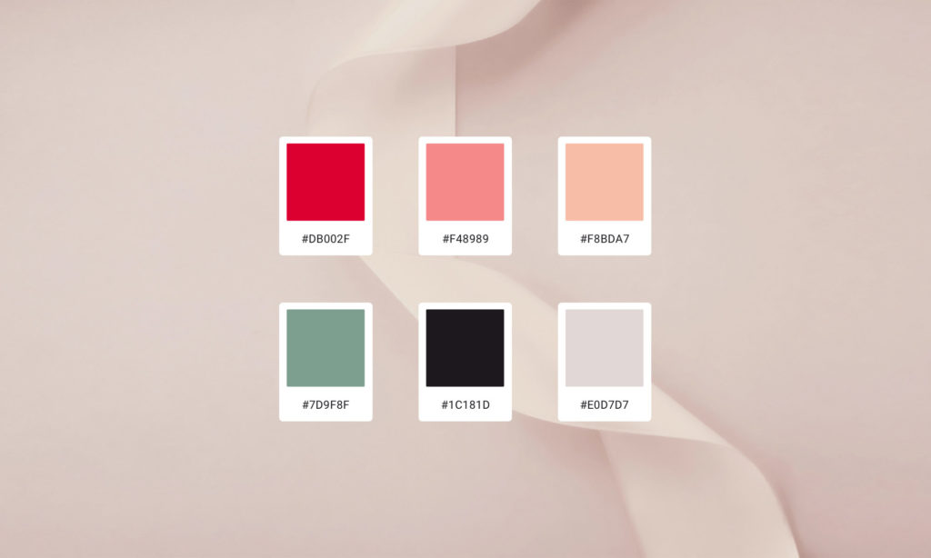 Palette de couleurs du site Pure Trade