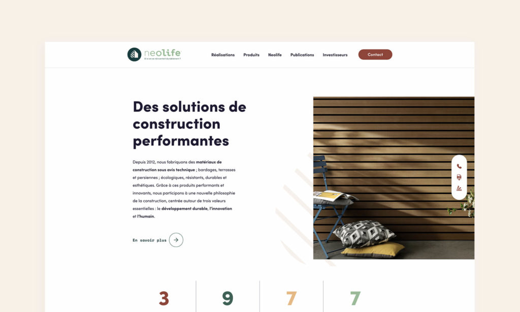 Site Neolife - présentation des solutions de construction performantes