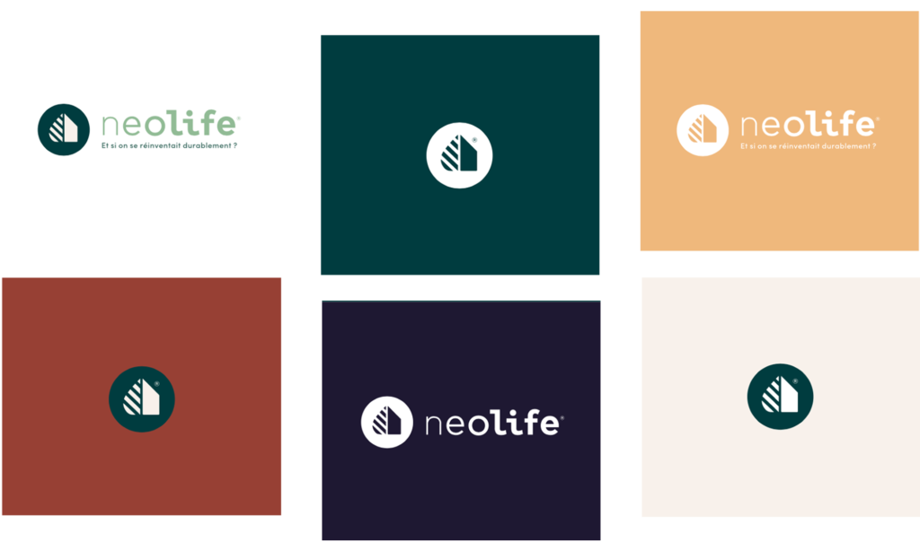 Logo Neolife sur différents fonds