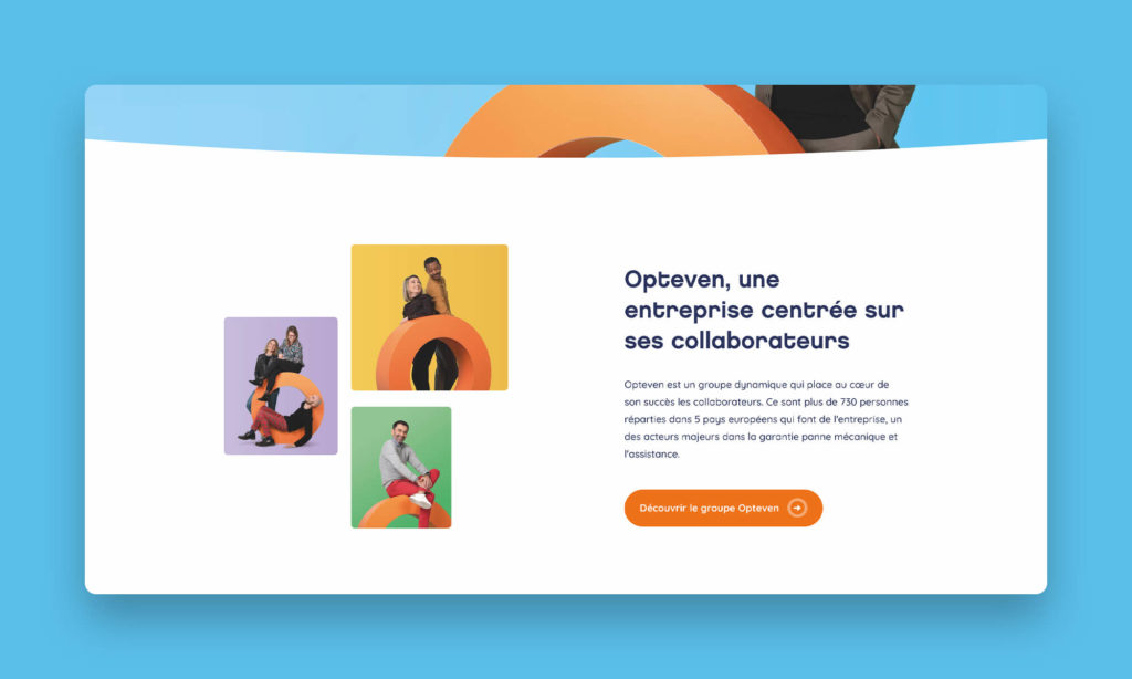 Aperçu de la page d'accueil du site Opteven Jobs