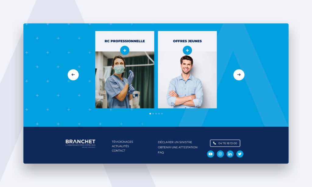 Aperçu de la page d'accueil du site Branchet
