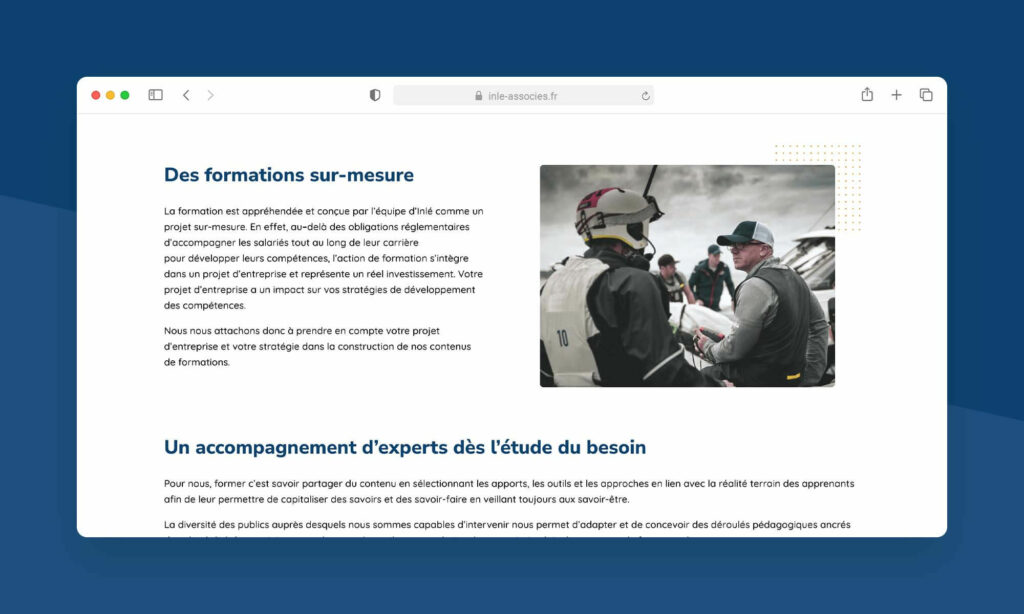 page de formation inlé