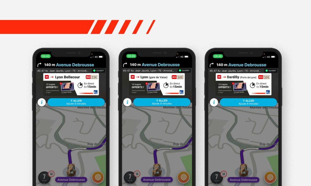 Aperçu de publicité Waze pour Keolis