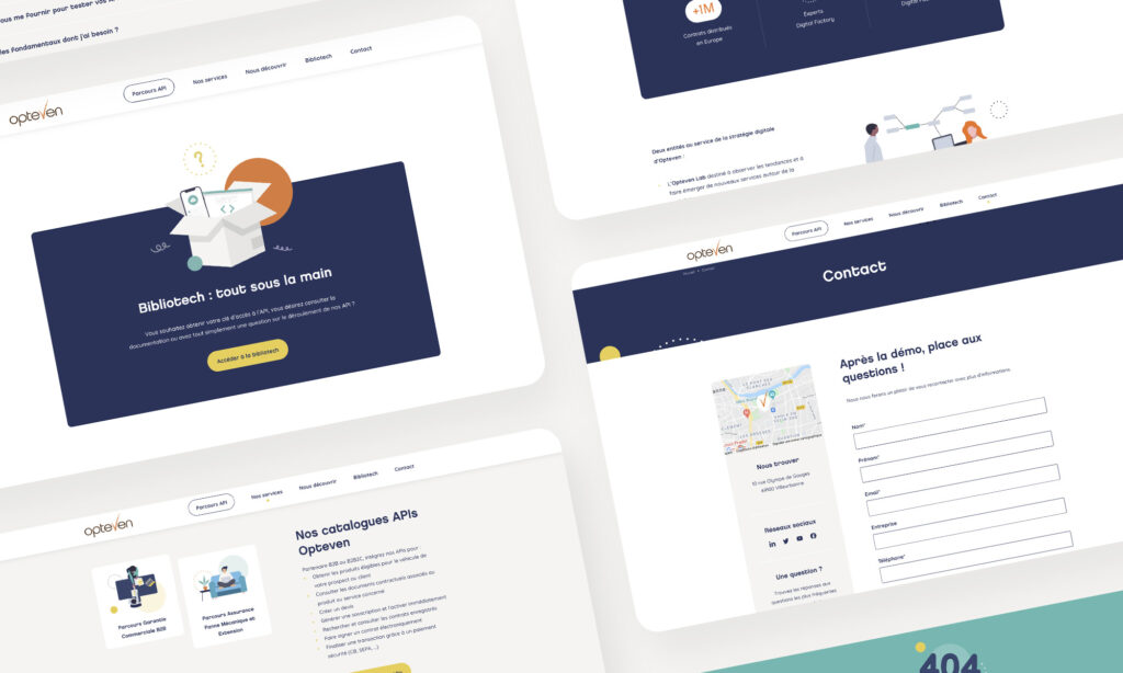 Vue d'ensemble du site démo API Opteven