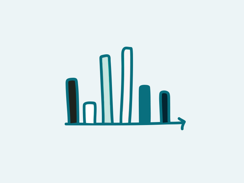 Illustration d'un graphique de barres bleues