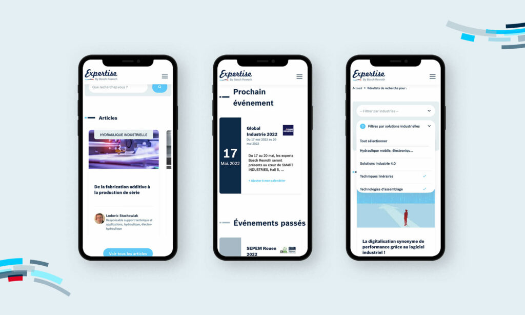 Vues mobile du blog Expertise by Bosch Rexroth