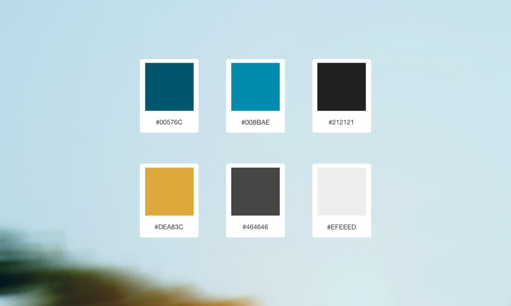 Palette de couleurs utilisées sur le site Garantie M