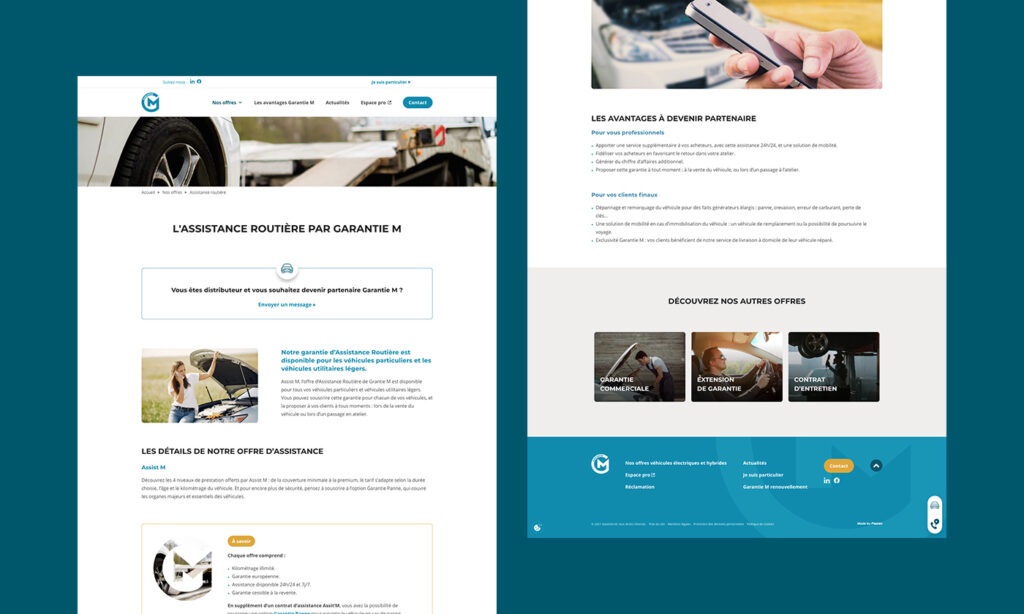 Aperçu d'une page d'offre Garantie M
