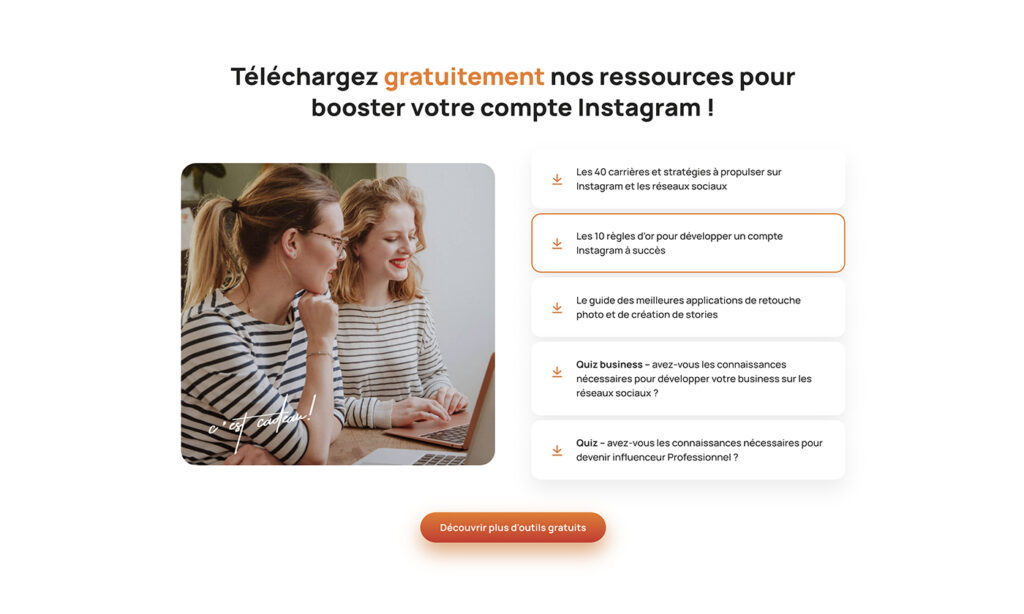 Bloc de téléchargement de livres blancs et autres ressources